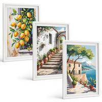 BILDER SET 3er Set - 40x60 cm Weißer Rahmen - Zitronen, Blumen, Meerblick - Weiß, Kunststoff (40/60cm) - TULUP