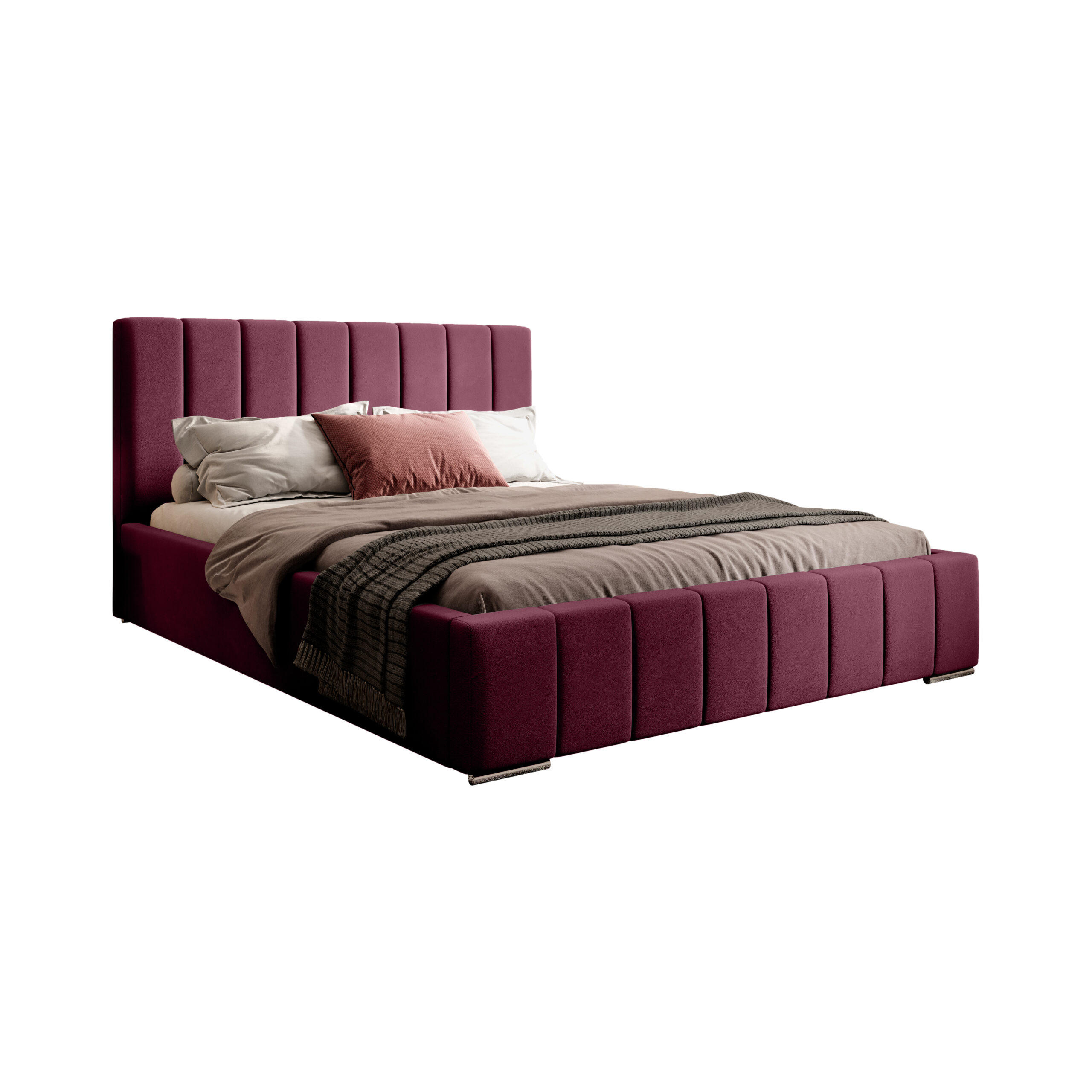 POSTERBETT Doppelbett Ambrus Burgunderrot 140x200 cm - Bordeaux, Textil (140/200cm) - Fedve
