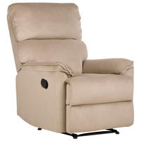 SESSEL Polsterbezug hellbraun verstellbar Everton - Braun, Textil (82/104/93cm) - Beliani