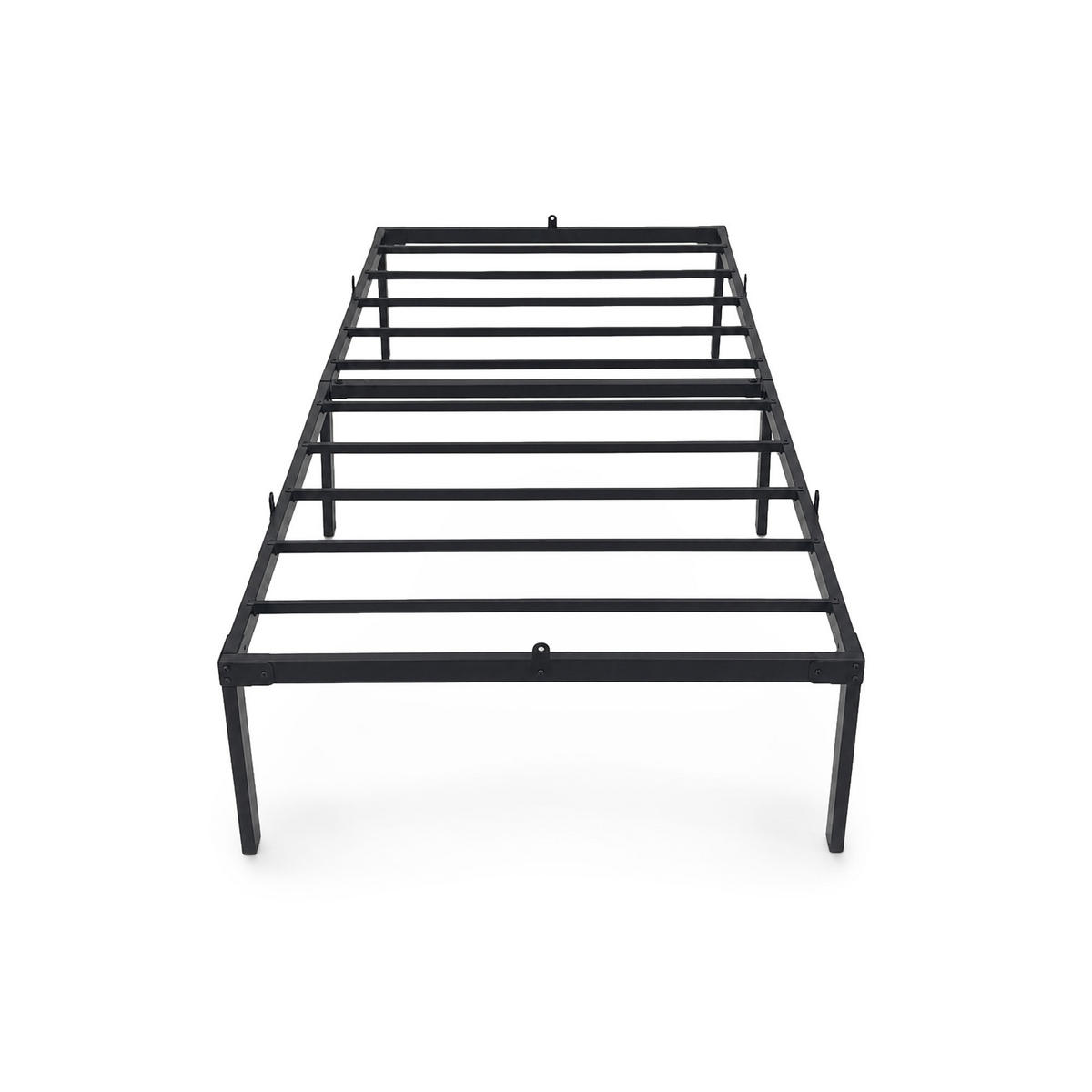 METALLBETT Klappbares 90x190 cm Schwarz - Schwarz, Metall - Akord