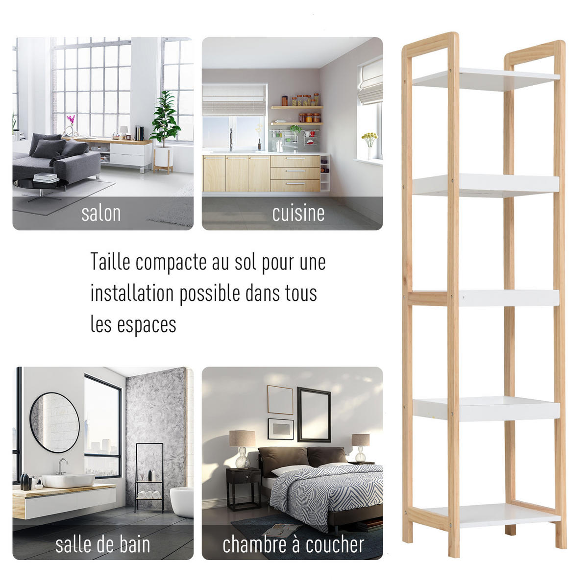 BÜCHERREGAL 32/30/130 cm Beige/Weiß - Weiß, Holz (32/130/30cm)