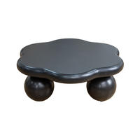 COUCHTISCH wolkenförmig 80 cm mit Kugelfüßen, matter Beistelltisch in Schwarz für kleine Wohnungen - Schwarz, Holzwerkstoff (79/79/31cm)