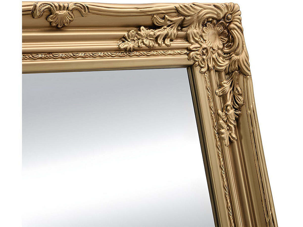 STANDSPIEGEL mit Füßen - 50cm x 1cm - Eukalyptus - goldfarben - HONORE - Goldfarben, Holz (50/170/1cm) - Vente-Unique