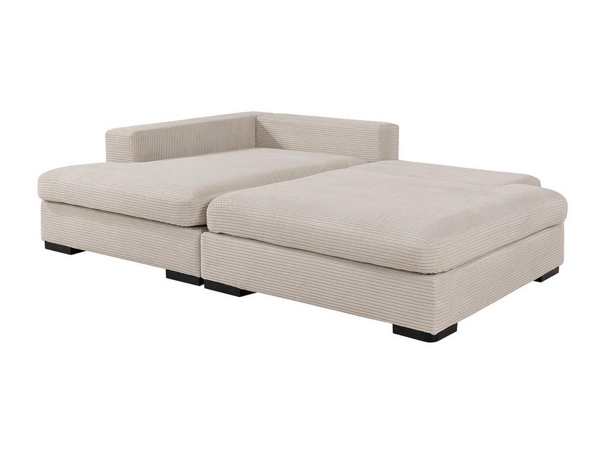 ECKSOFA mit Schlaffunktion - Ecke links - Cord - Beige - SELIORA - Beige, Textil (223/158cm) - Vente-Unique