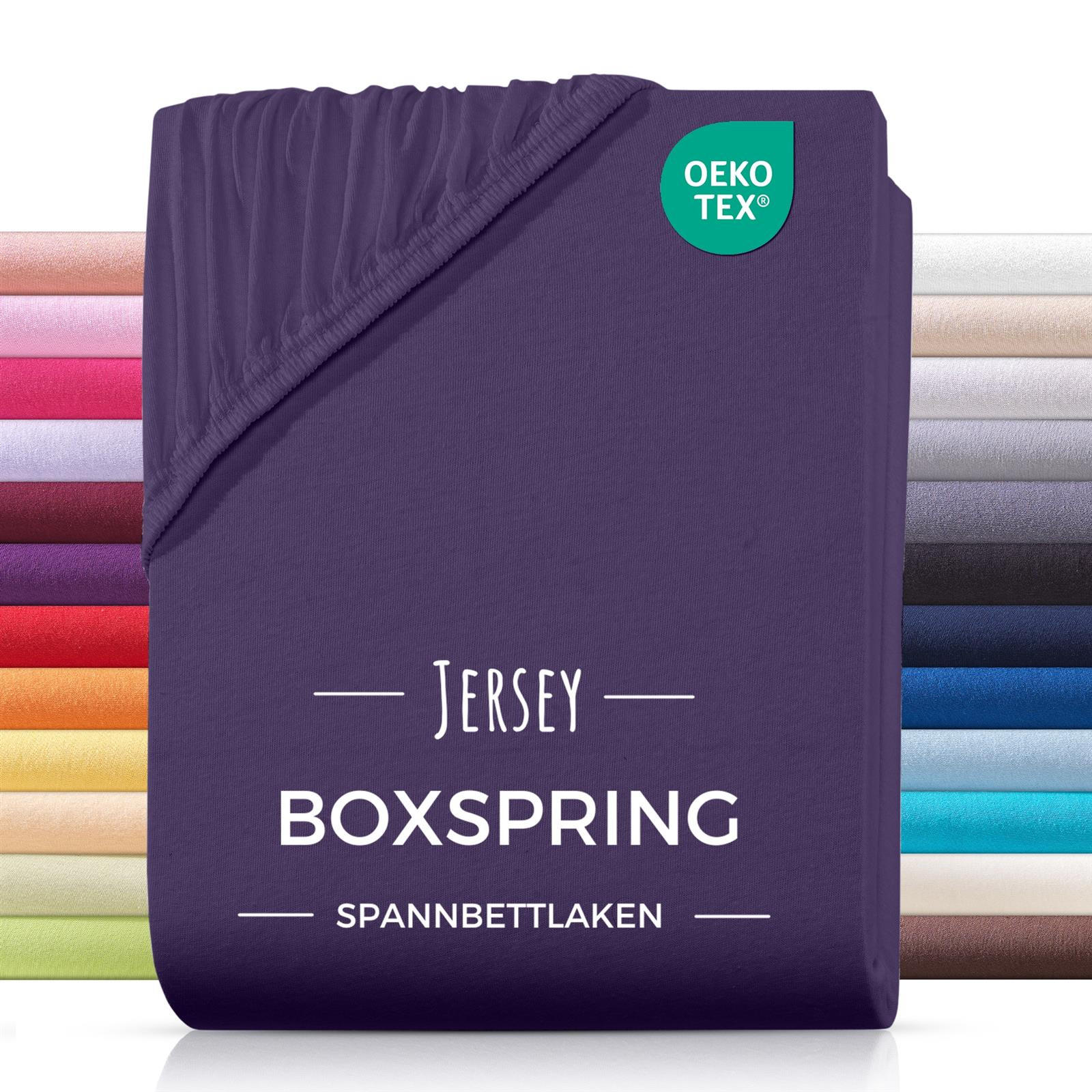 SPANNBETTLAKEN Boxspringbett Jersey 180x200 180x220 200x200 200x200, Wasserbett Bettlaken aus 100% Baumwolle - Lila, Textil (200/220cm) - Carpe Sonno
