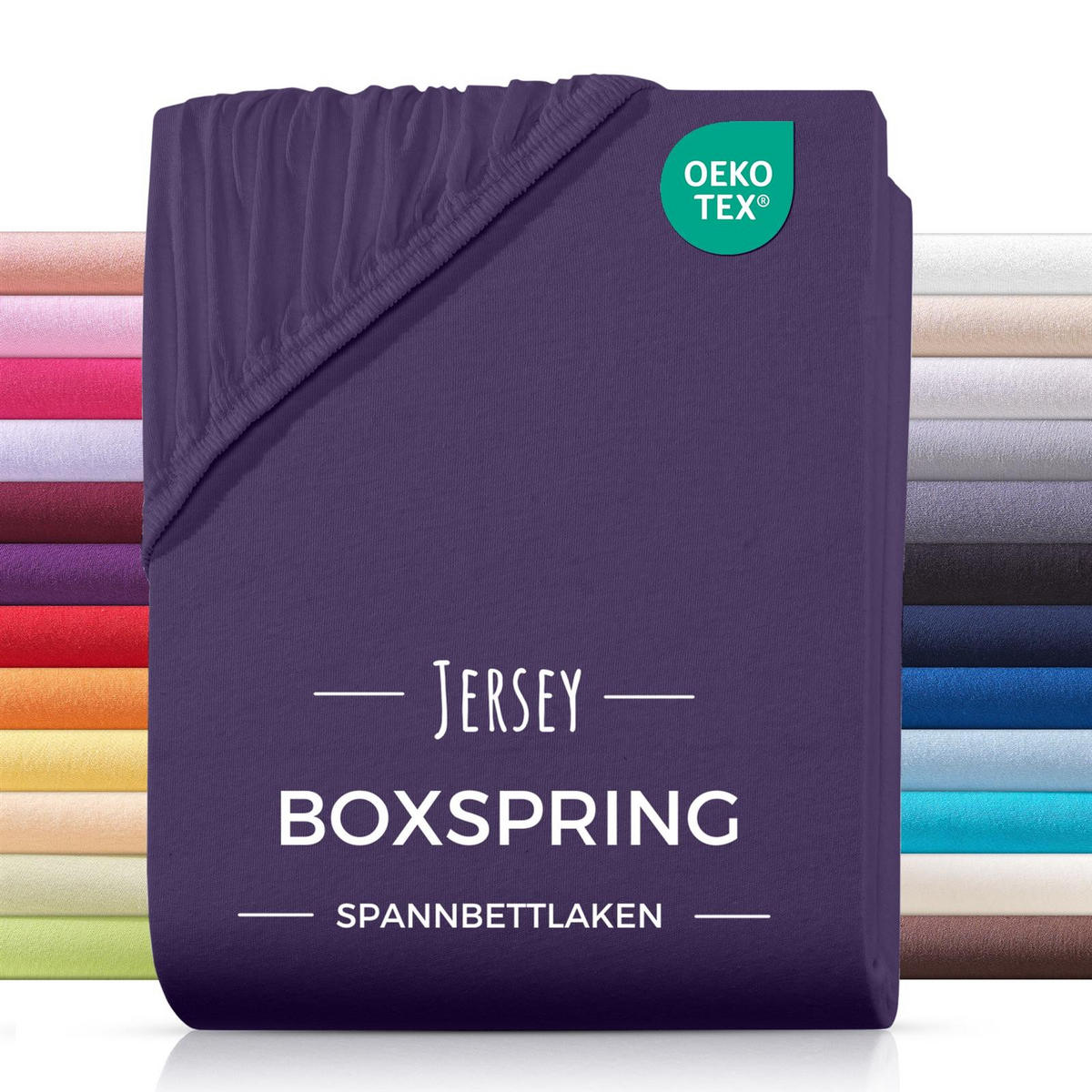 SPANNBETTLAKEN Boxspringbett Jersey 180x200 180x220 200x200 200x200, Wasserbett Bettlaken aus 100% Baumwolle - Lila, Textil (200/220cm) - Carpe Sonno