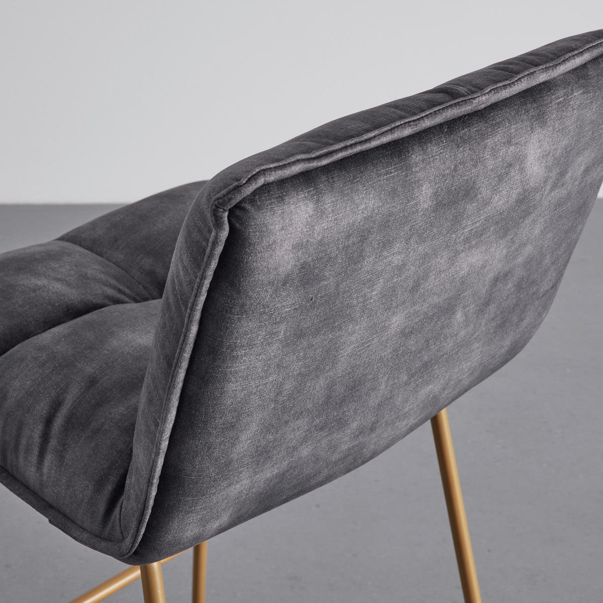BARHOCKER Fonia Dunkelgrau Samt Gepolstert - Dunkelgrau, Holz (46/103.5/57cm) - Bessagi Home