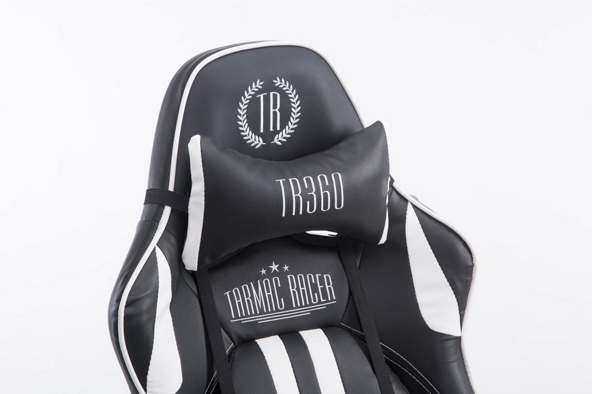 GAMINGSTUHL Limitless mit Fußablage, Schwarz/Weiß - Weiß, Textil/Metall (70/135/58cm) - TPFLiving