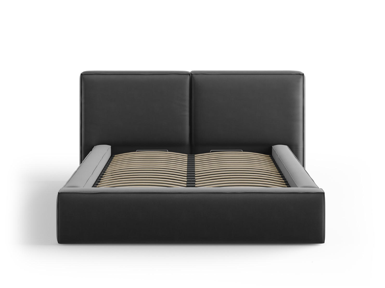 BETT mit Bettkasten und Kopfteil Jodie aus Samt grau 140x200cm - Grau, Textil (140/200cm) - Micadoni