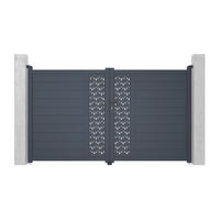 FLÜGELTOR - 300cm x 4.6cm - Aluminium - anthrazitgrau - GREGOR - Anthrazit, Metall (300/176cm) - Vente-Unique