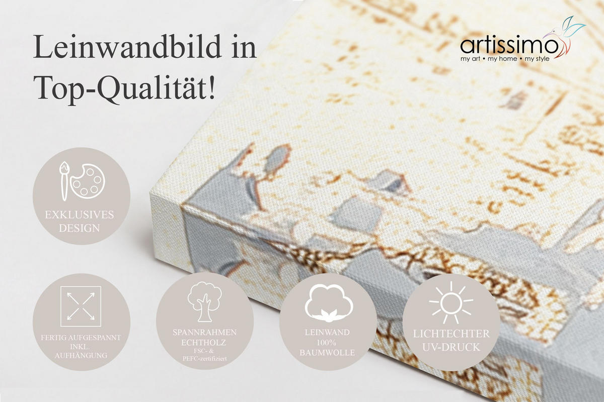 LEINWANDBILD 50x70 cm Frau gold Bild Wohnzimmer - Beige, Textil (50/70cm) - artissimo