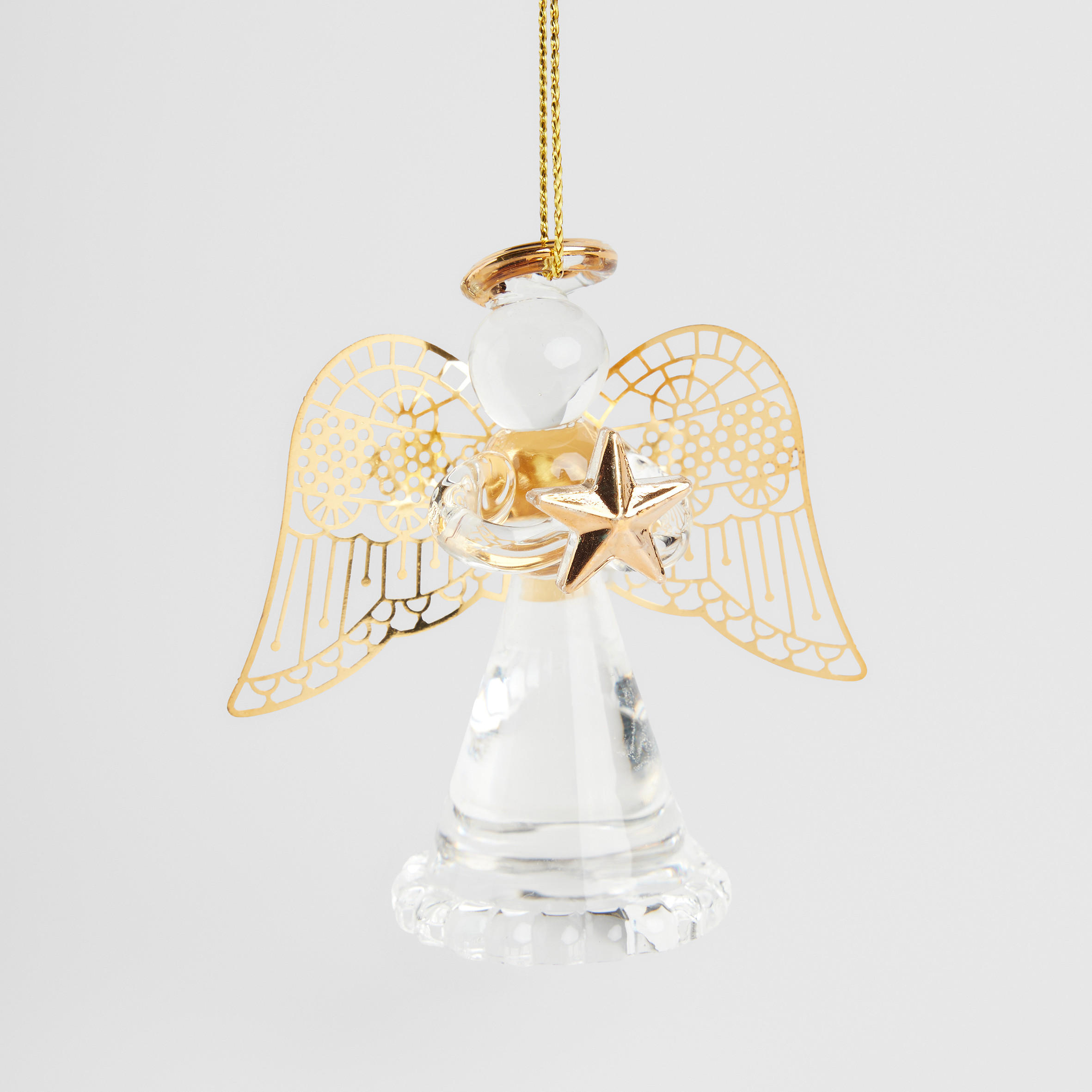 WEIHNACHTSDEKO Hängend ENGEL, 7 x 6 cm, Gold, Christbaumschmuck, Weihnachtsbaumdekoration, Christmas, Xmas - Goldfarben, Glas (4/7/6cm) - home&you