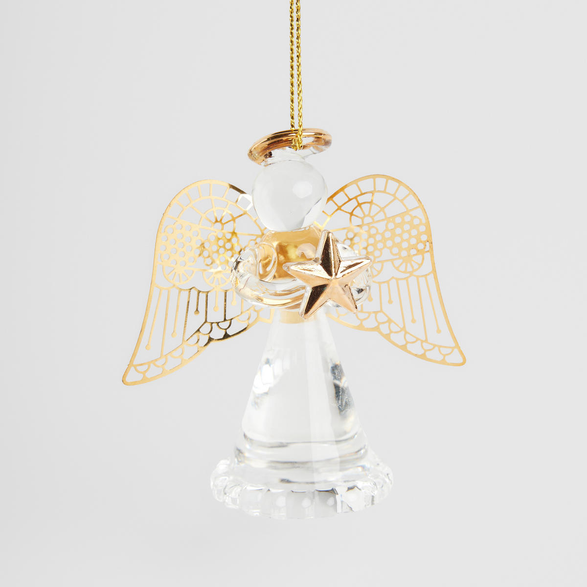 WEIHNACHTSDEKO Hängend ENGEL, 7 x 6 cm, Gold, Christbaumschmuck, Weihnachtsbaumdekoration, Christmas, Xmas - Goldfarben, Glas (4/7/6cm) - home&you
