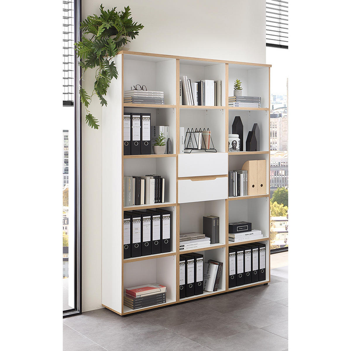 AKTENREGAL Manresa-36 - Weiß, Holzwerkstoff (45/197/38cm) - Lomado