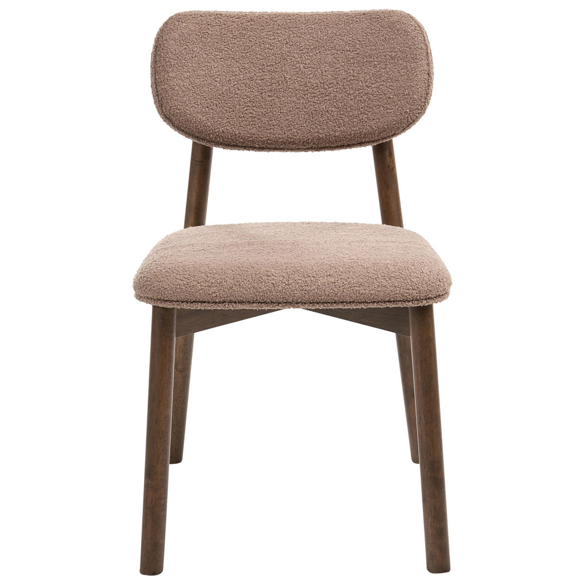 ESSZIMMERSTUHL 2er-Set Bouclé Braun/Taupe Mills - Taupe, Textil (50/80/58cm) - Beliani