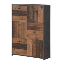 KOMMODE - Dunkelgrau/Schwarz, Holzwerkstoff/Kunststoff (77/113/30cm) - home24