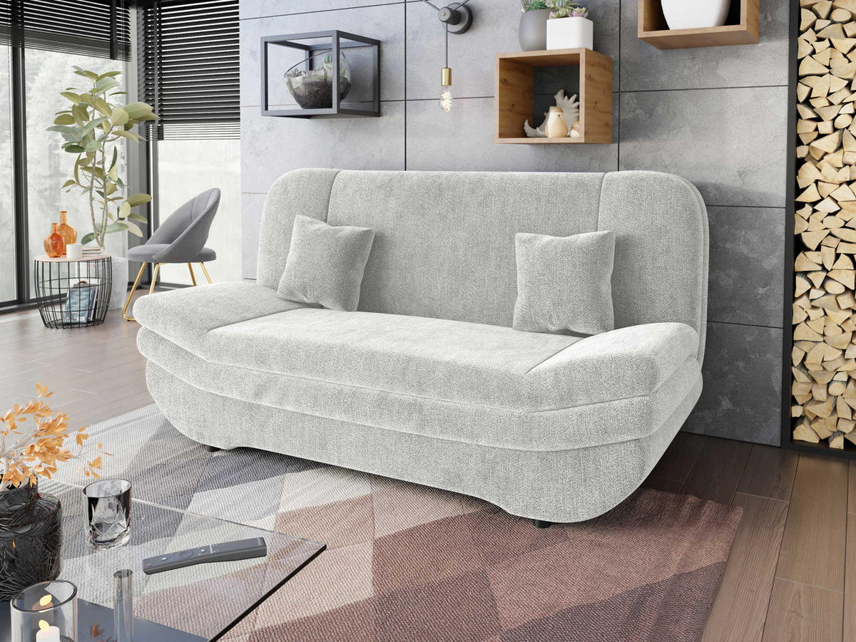 SCHLAFSOFA Weronika - Platinfarben/Schwarz, Holz/Kunststoff (200/95/90cm) - MIRJAN24