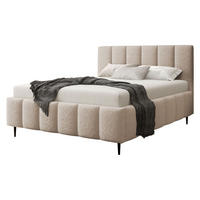 POLSTERBETT Lunaro Leg - Beige/Schwarz, Holz/Textil (180/200cm) - MIRJAN24
