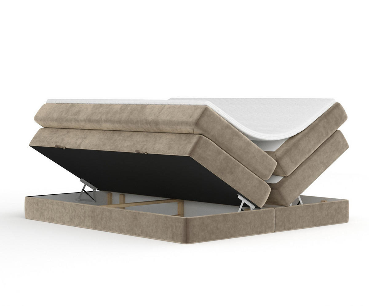 BOXSPRINGBETT Juniper Braun 160/200 cm - Schwarz/Braun, Holz/Holzwerkstoff (160/200cm) - Maison de Reve
