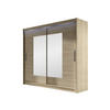 KLEIDERSCHRANK London VII, mit RGB LED Beleuchtung - Silberfarben/Sonoma Eiche, Holzwerkstoff/Kunststoff (180/215/58cm) - MIRJAN24