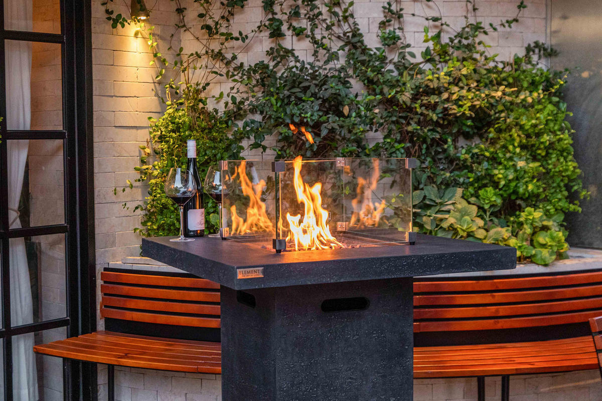 FEUERTISCH MONTREALl Bartische aus Beton 56/56/106 cm - Dunkelgrau, Stein (87/106/87cm) - Elementi