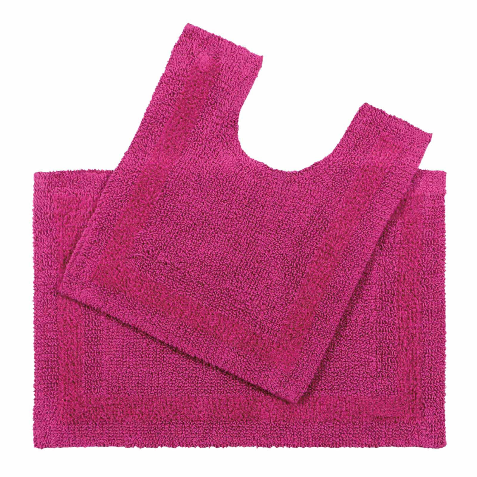 BADGARNITUR 2-tlg. Badematte & WC-Vorleger, 100% Baumwolle - Magenta, Textil (80/50cm) - Homescapes