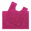 BADGARNITUR 2-tlg. Badematte & WC-Vorleger, 100% Baumwolle - Magenta, Textil (80/50cm) - Homescapes