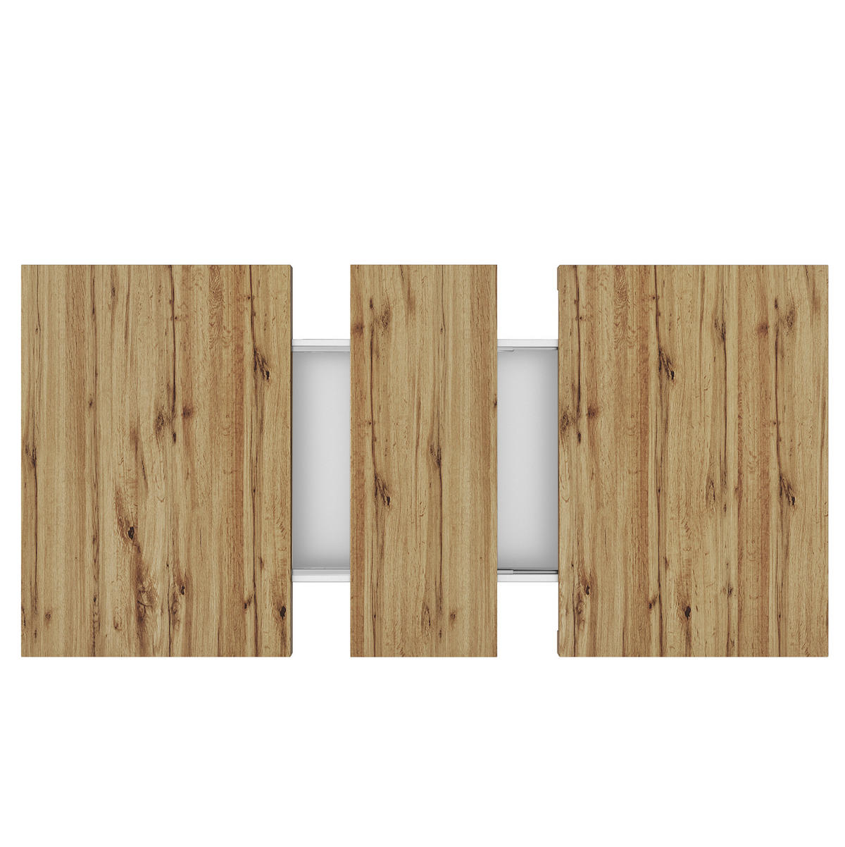 JÍDELNÍ stůl 110-140/80/75 cm přírodní/bílý z MDF s rozkládací deskou a úložným prostorem - bílá, kompozitní dřevo (140/80/75cm) - OKWISH