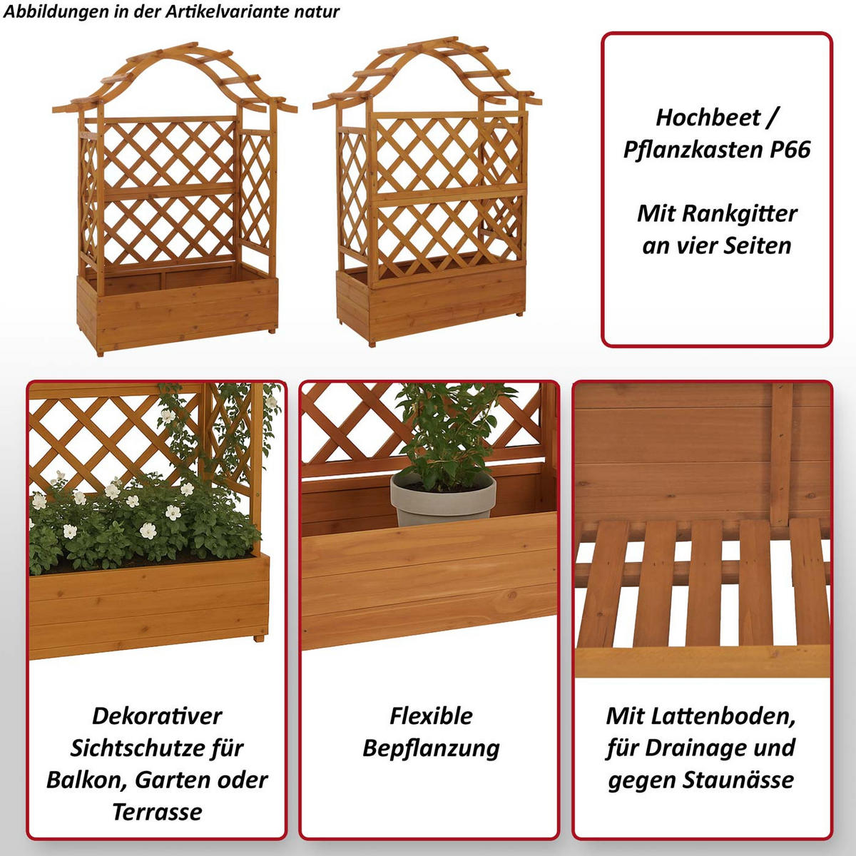 HOCHBEET Braun - Braun, Holz (110/138/44cm) - MCW