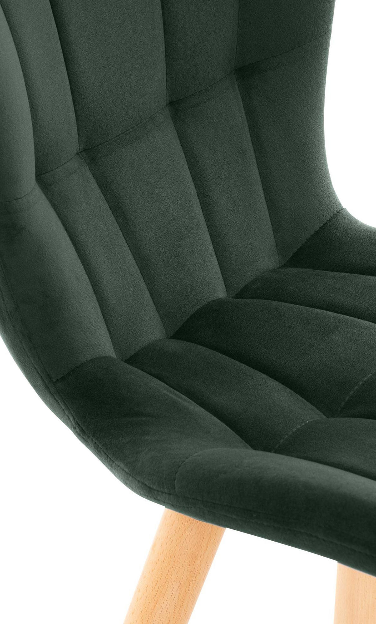 STUHL 2er Set Samt grün - Eukalyptusholzfarben/Grün, Holz/Textil (50/88/63cm) - CLP