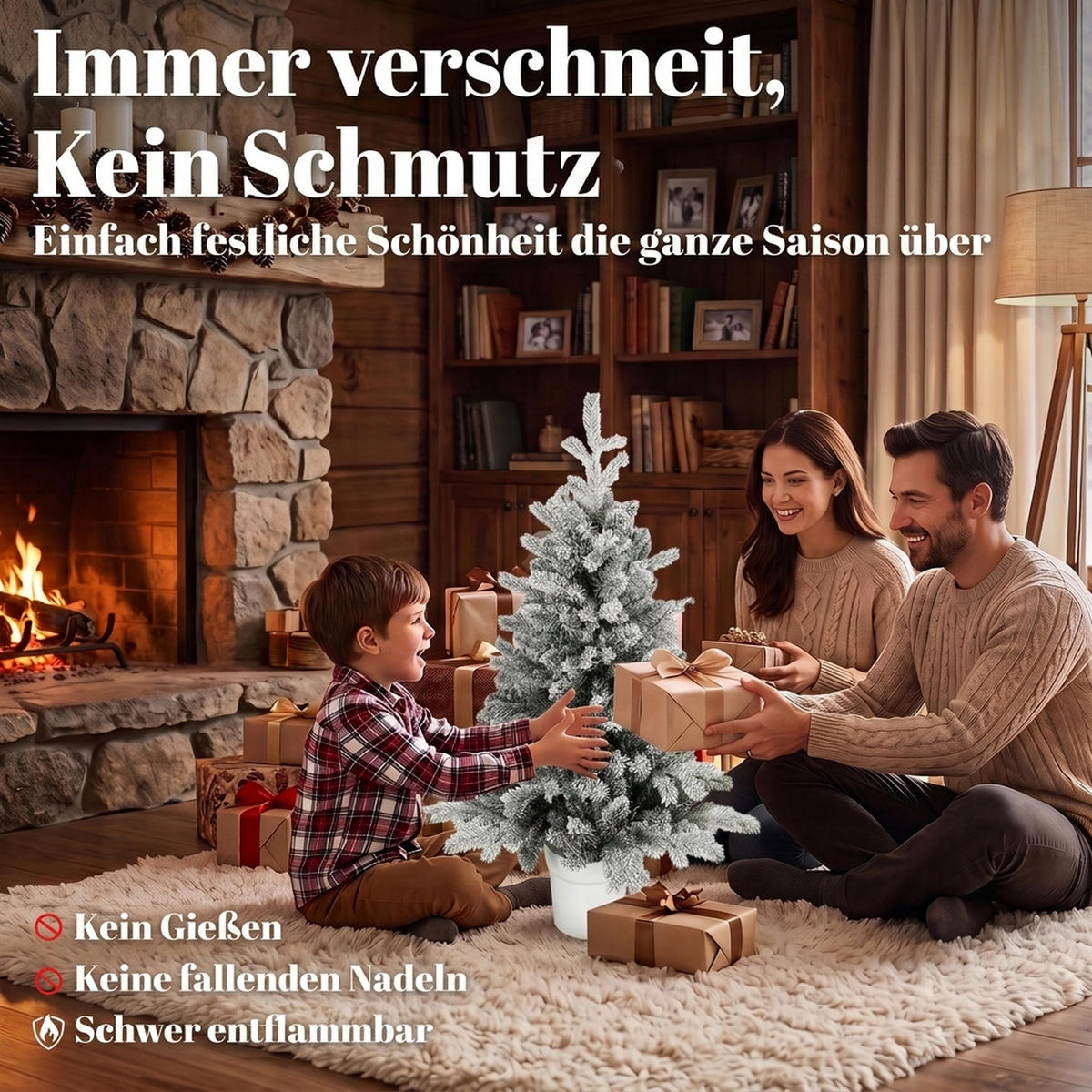 WEIHNACHTSBAUM Kunststoff Stahl Weiß - Weiß, Kunststoff (90cm) - HOMCOM