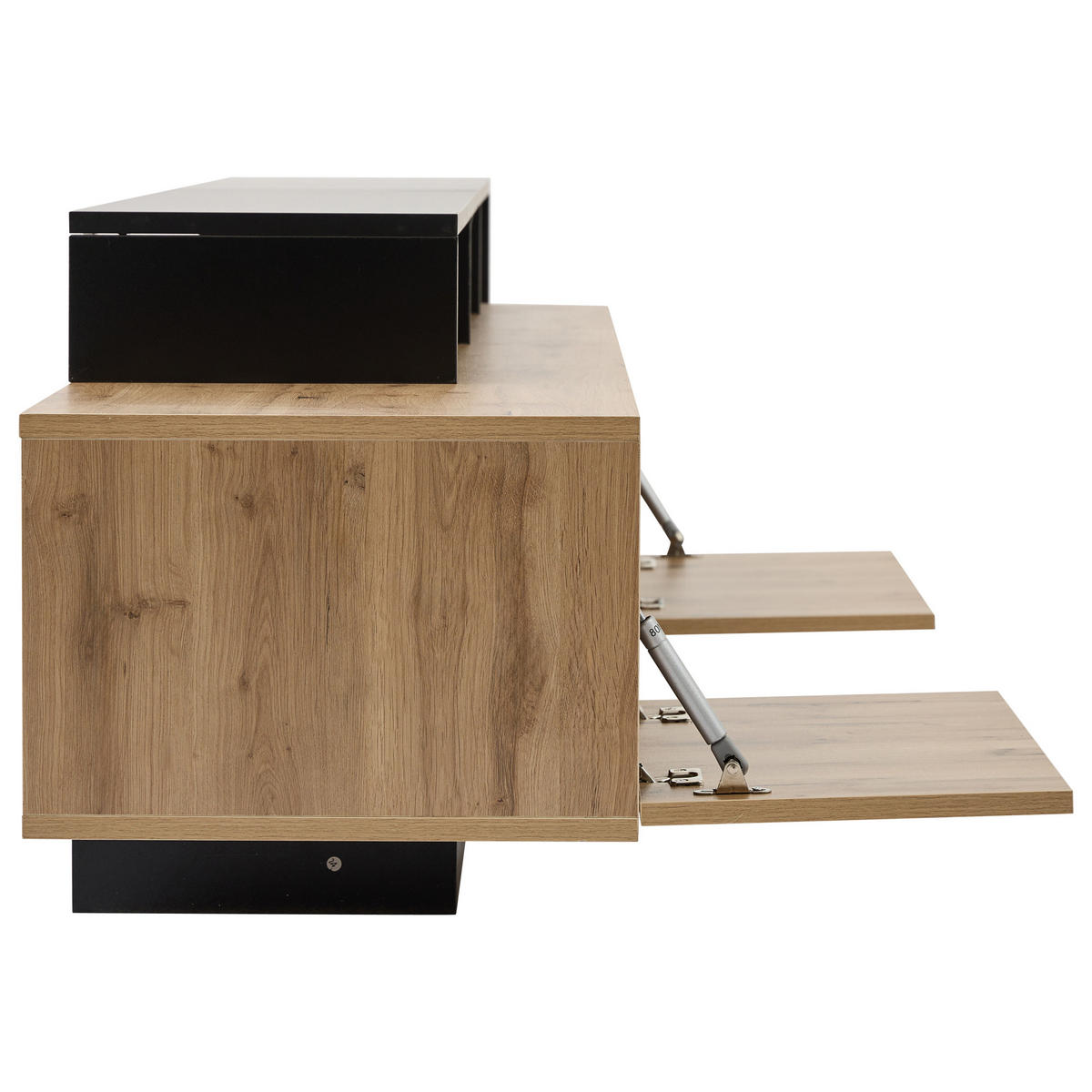 LOWBOARD DE-40310 mit LED-Beleuchtung Holz/Schwarz - Schwarz, Holzwerkstoff (40/48.5/190cm) - ComfortXL
