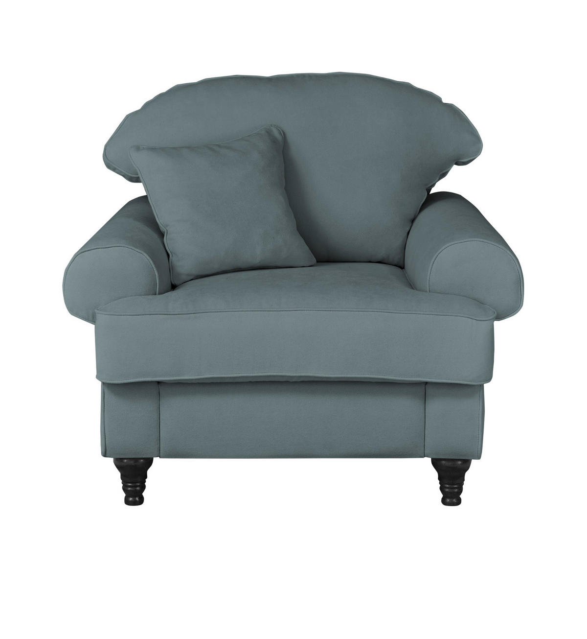 SESSEL grau Landhaus, Loungesessel 110 cm - Braun/Grau, Holz/Textil (110/95/100cm) - Furn.Design