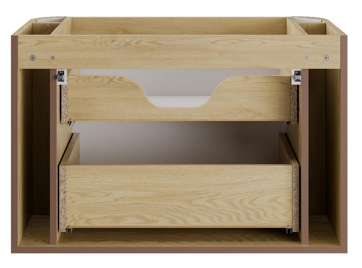 WASCHBECKENUNTERSCHRANK Cremona 2 Schublade Eiche - 80 x 46 x 54 cm - Eichefarben, Holz (80/54/46cm) - Badplaats