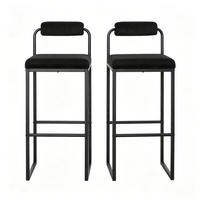 BARHOCKER DE-36215 2er Set mit Samtbezug Schwarz - Schwarz, Metall (39/95.5/38.5cm) - ComfortXL
