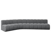 ECKSOFA modulares Sofa Montra-L2 - 381x174x70 cm Dunkelgrau - Dunkelgrau, Holzwerkstoff/Textil (381/174cm) - ALTDECOR