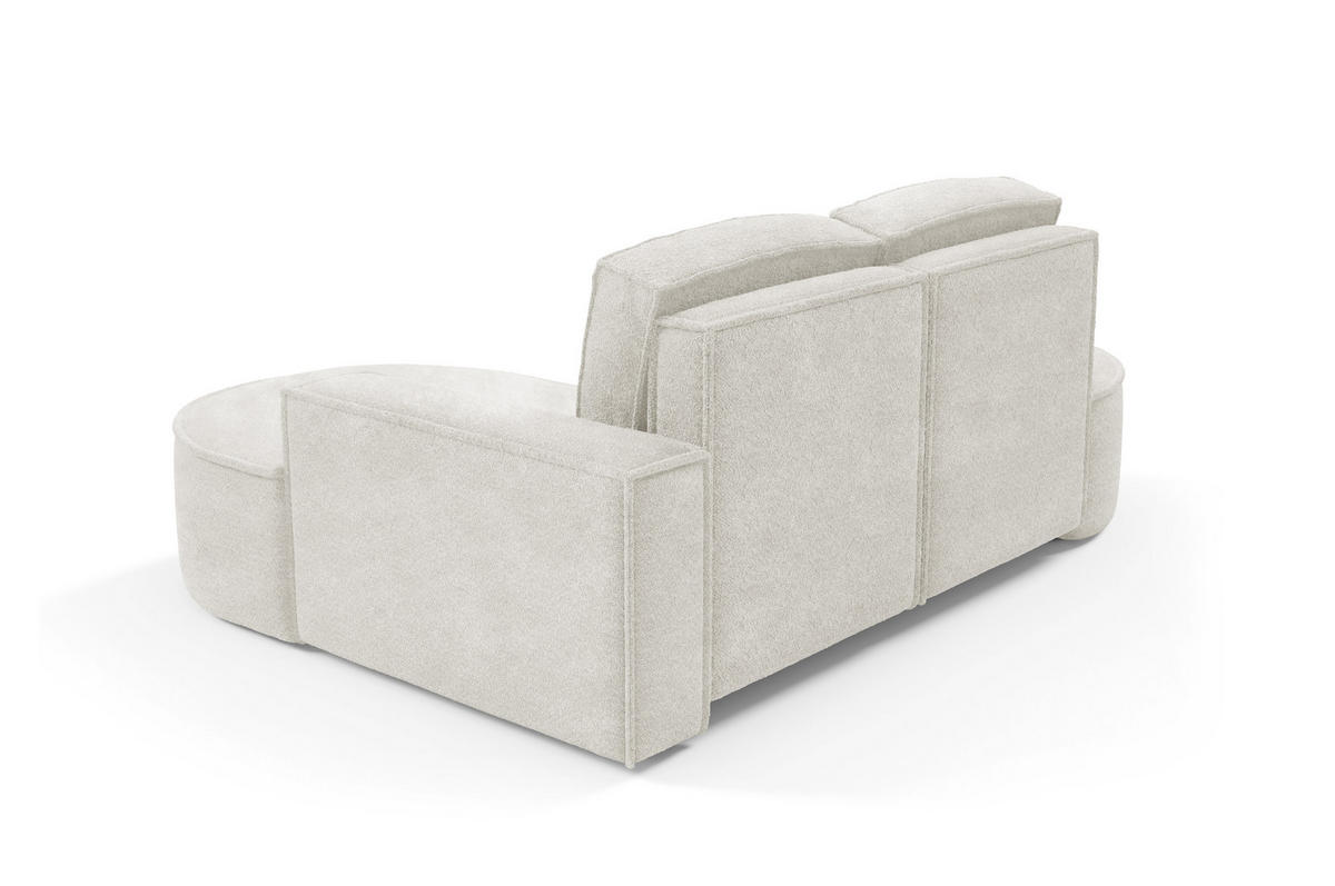 ECKSOFA MOLLY – Halbkreisförmig, Abriamo-Bouclé, Lose Kissen, Bouclé-Bezug, 210x157x88 cm, Rechts, Weiß - Weiß, Holz/Textil (210/157cm) - DomoHome