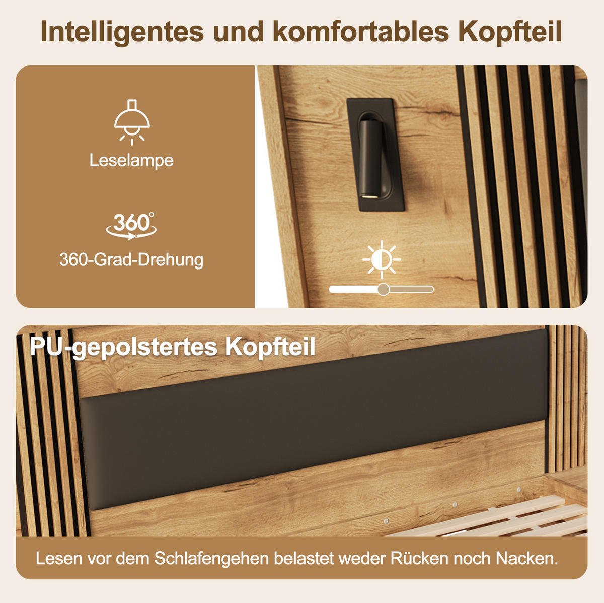 MLADINSKA postelja iz MDF, 180/200 cm, naravna, s shranjevalnimi prostori in lučmi - naravne barve, leseni material (180/200cm) - Modenvie