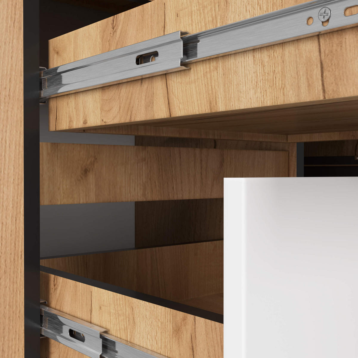 SCHREIBTISCH Eiche Craft, Weiß 77/155/85 - Weiß, Holzwerkstoff (85/155/77cm) - RAUMHIRSCH FURNITURE