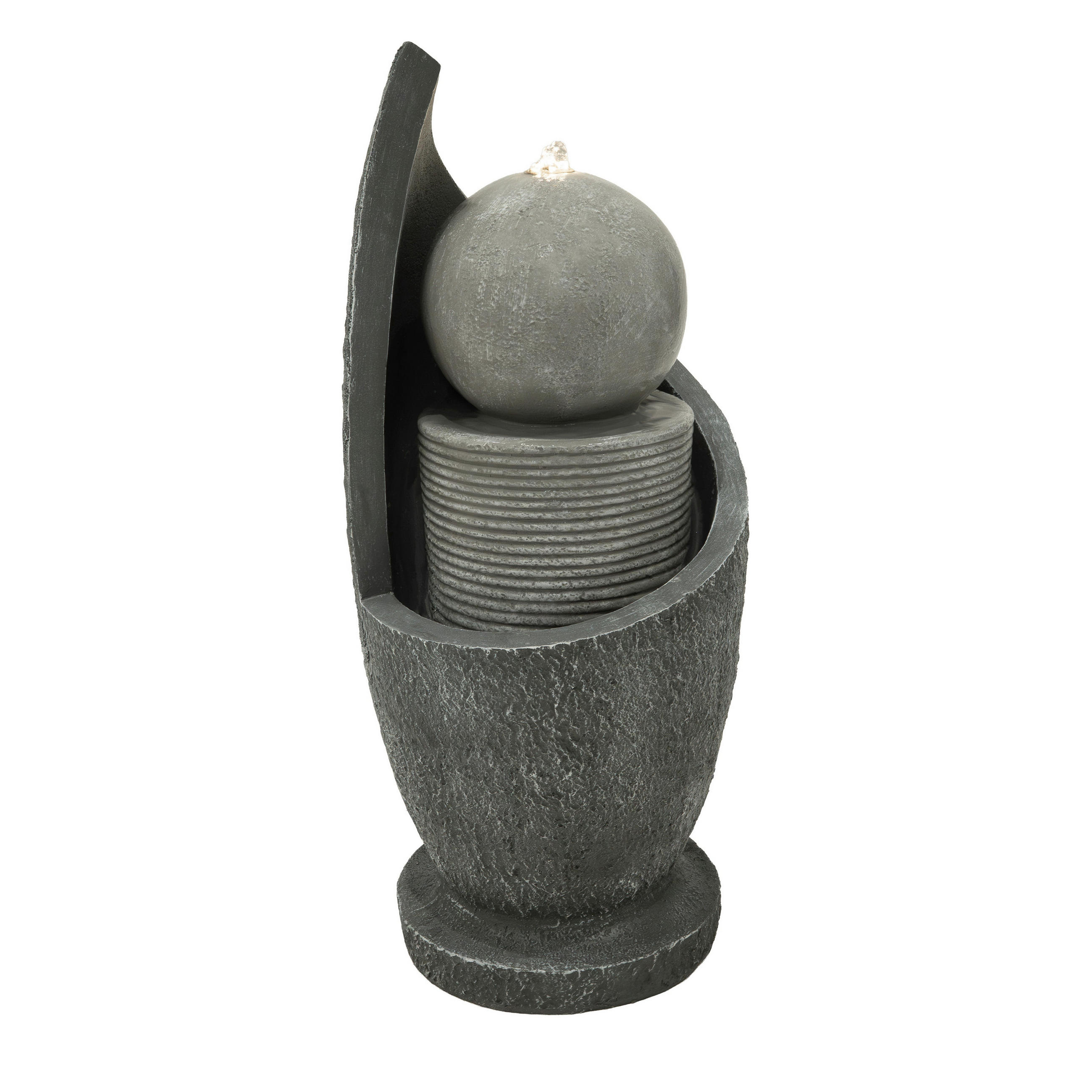 GARTENBRUNNEN "Zen Cascade" - Grau, Kunststoff (32/32/74.5cm) - Monstershop