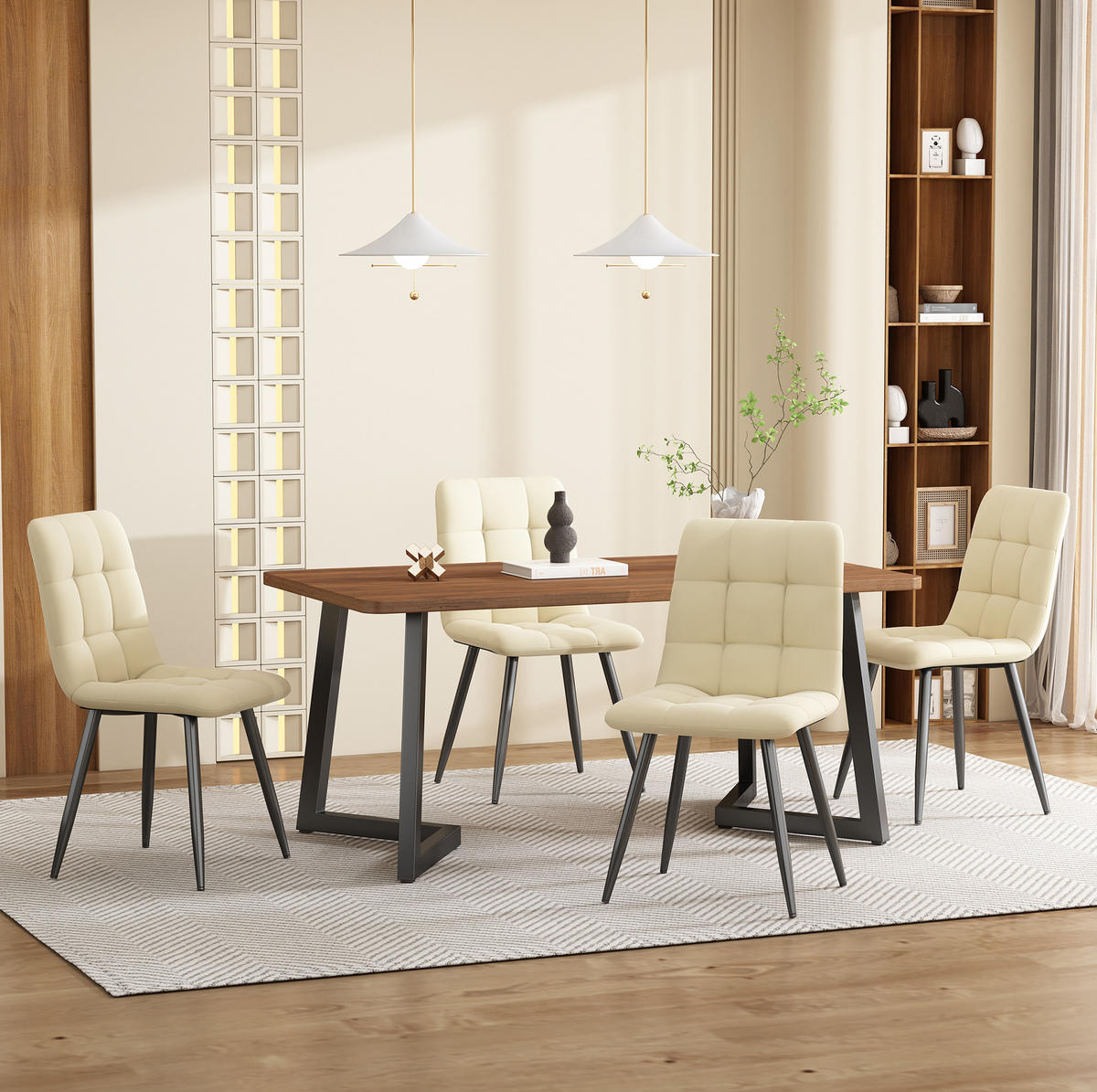 ESSTISCH, MDF in Holzoptik mit Metallgestell, 117/68/75 cm, Walnuss/Schwarz - Walnussfarben, Holzwerkstoff (117/68/75cm) - Redom