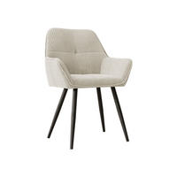 STUHL 2er-Set Archon (2 Stück) - Schwarz/Naturfarben, Textil/Metall (64/86/61cm) - MIRJAN24