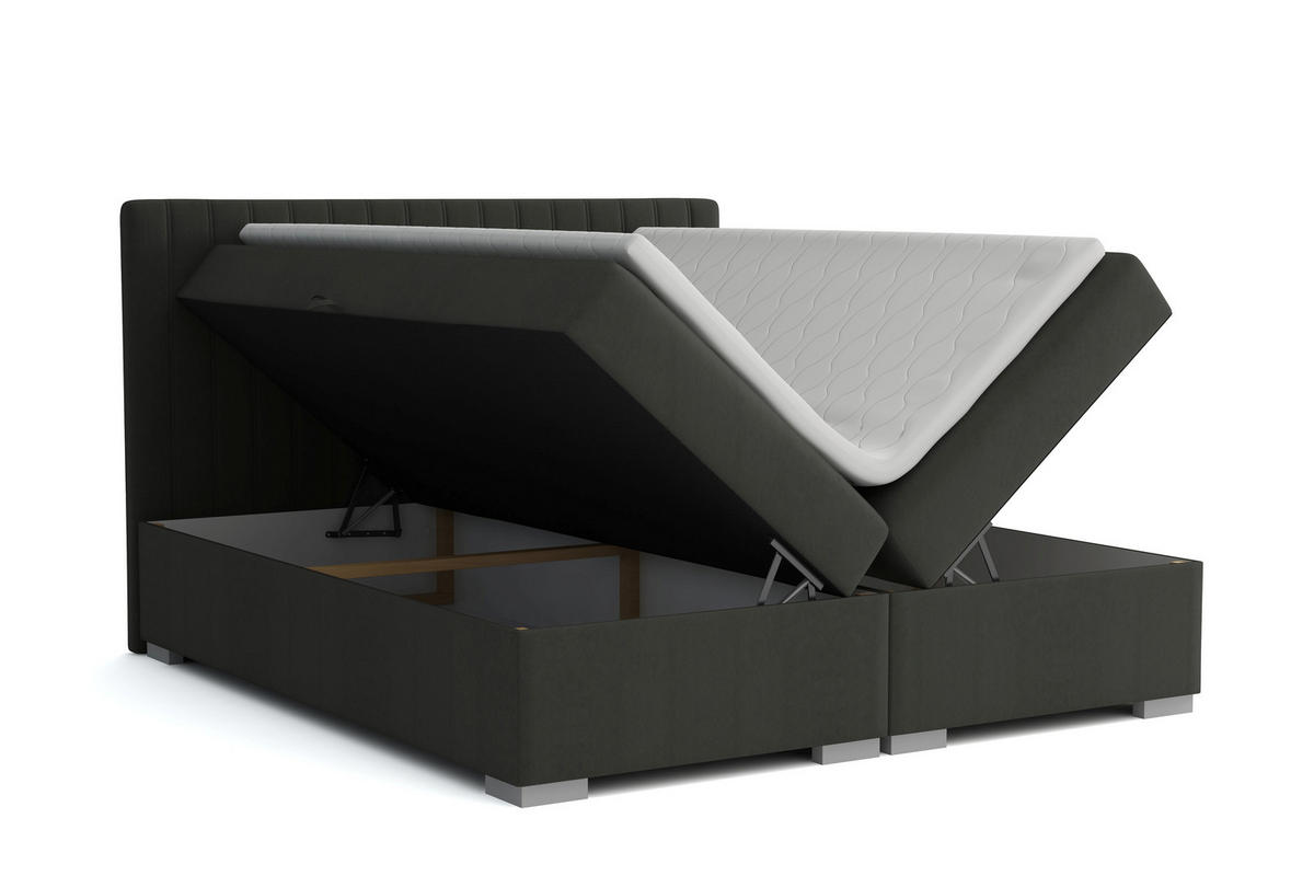BOXBETT Sydney 180x200 Dunkelgrau - Dunkelgrau, Textil/Metall (180/200cm) - VLR BEDS
