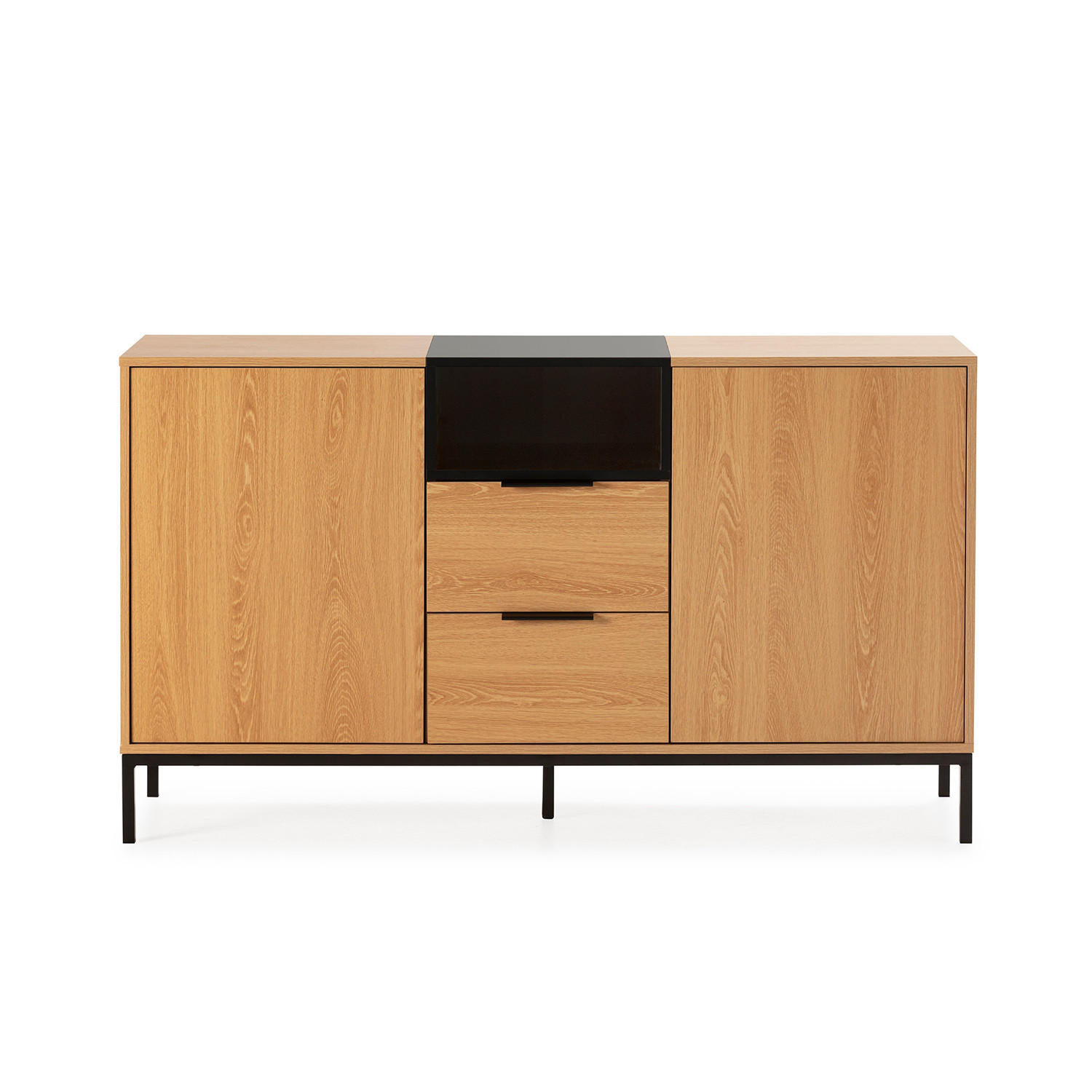SIDEBOARD Nieve 2 türen 2 schubladen Eichenfarbe - Honigeiche, Holzwerkstoff (140/80/40cm)