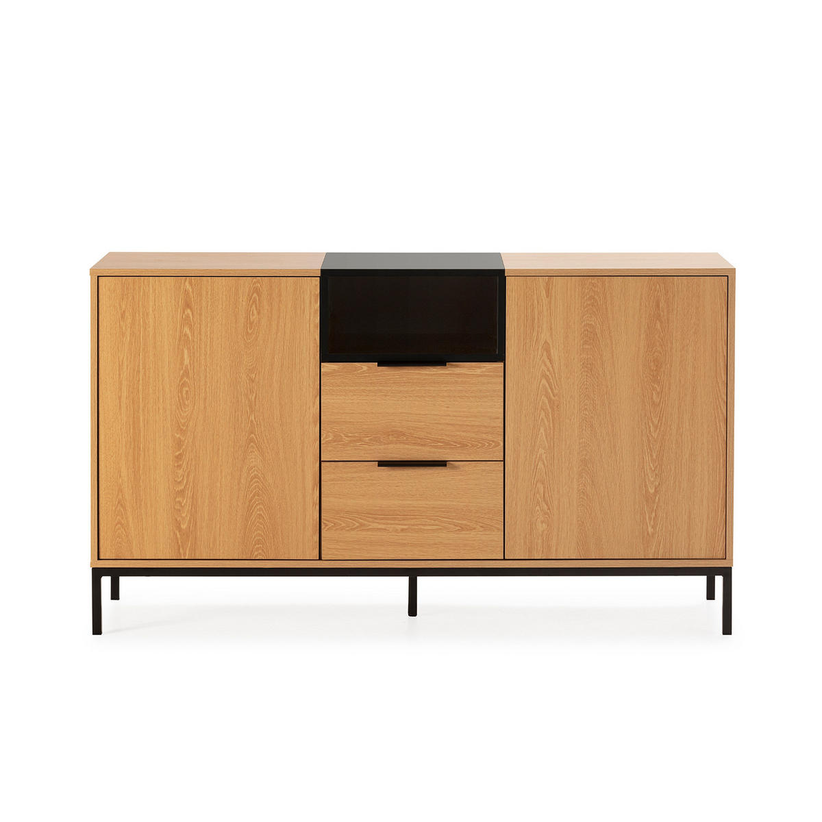 SIDEBOARD Nieve 2 türen 2 schubladen Eichenfarbe - Honigeiche, Holzwerkstoff (140/80/40cm)
