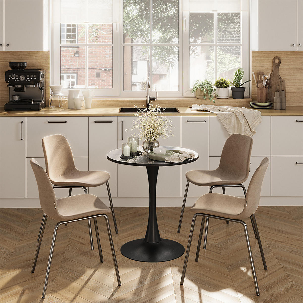 MATBORD Carl Svart 70 x 70 cm - Svart, Träbaserade material (70/70/73cm) - Vicco
