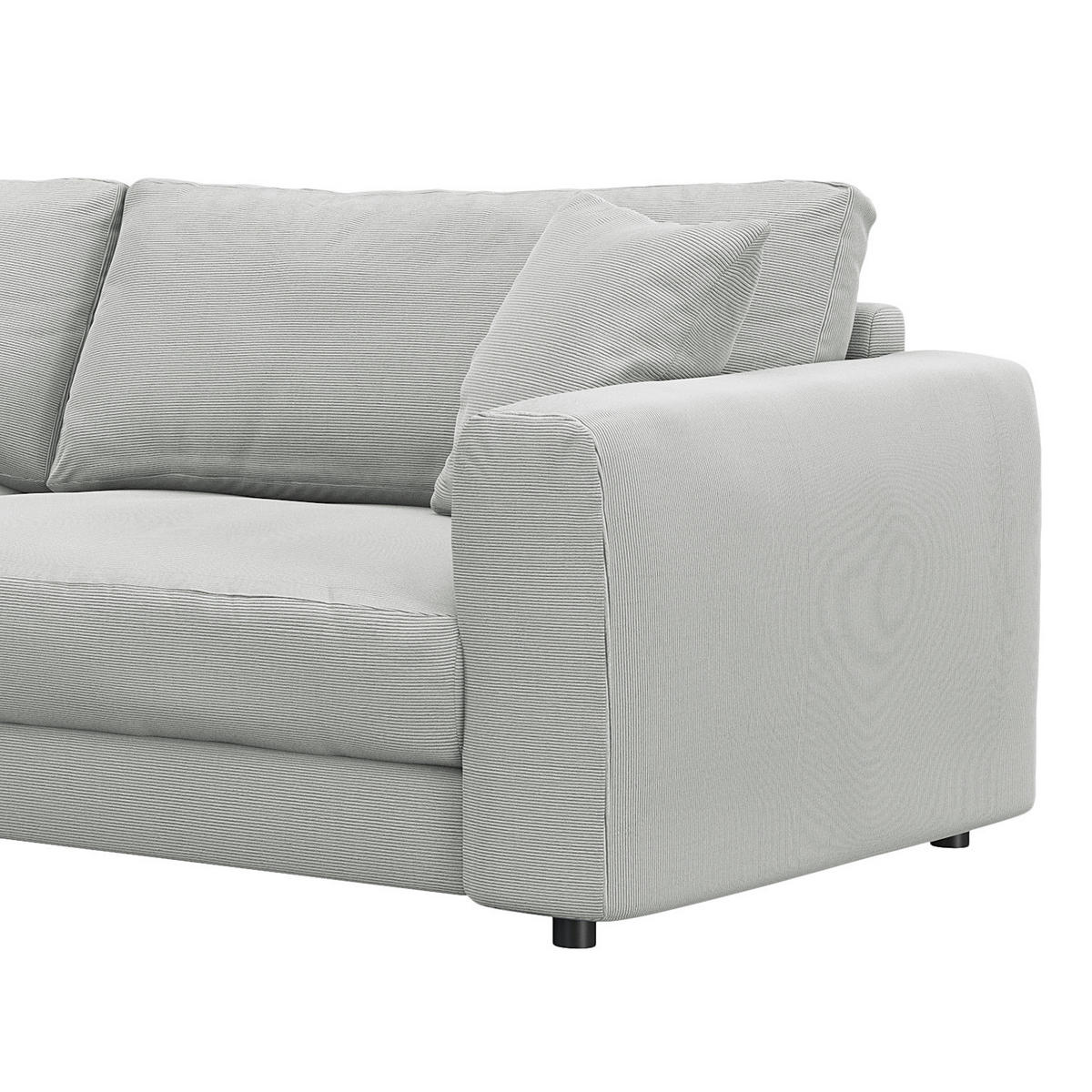 ECKSOFA mit Longchair - Schwarz/Grau, Kunststoff/Textil (238/183cm) - home24