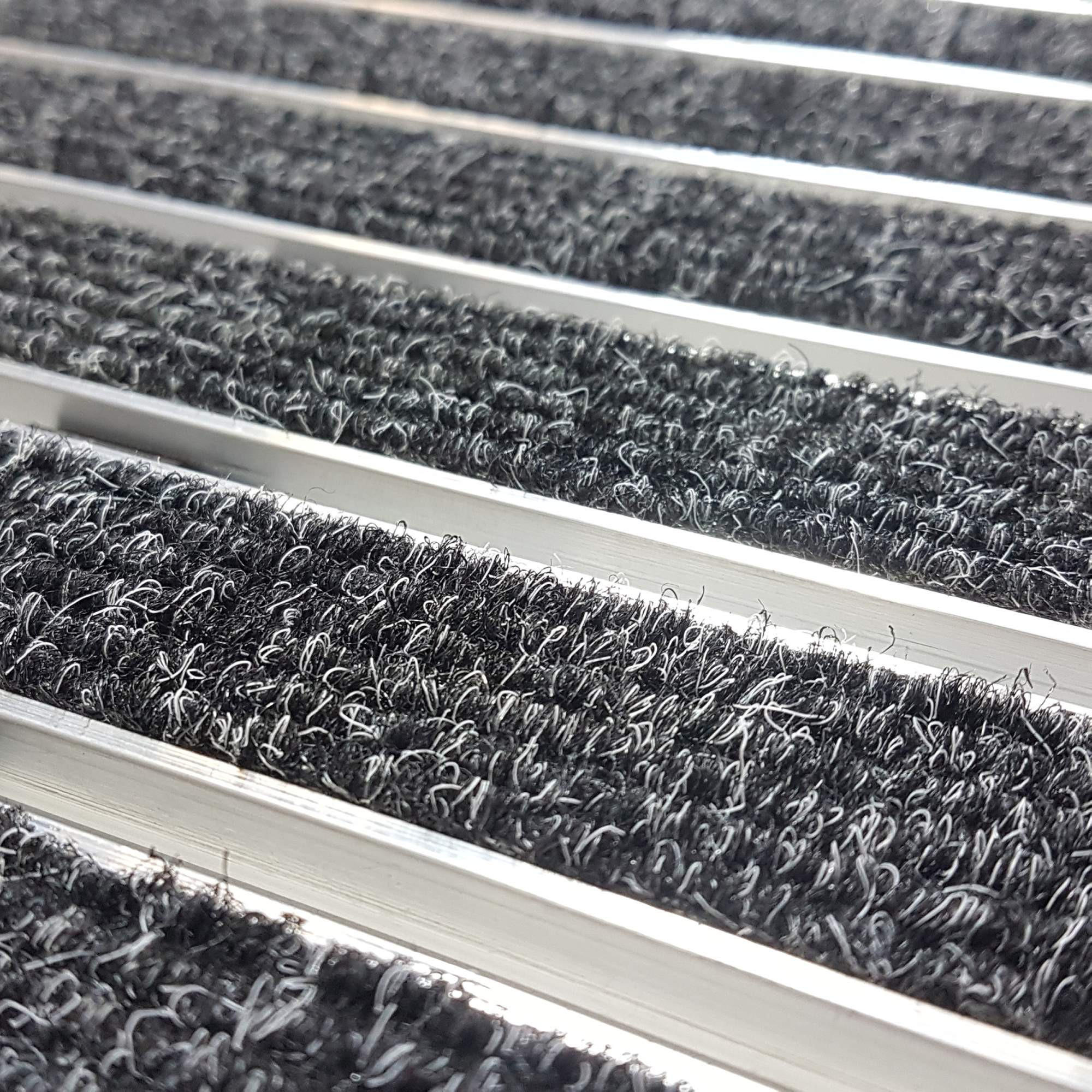 GUMMI-FUSSMATTE MIT ALU KANTE EXCELLENCE MAT - Anthrazit, Metall (45/75cm) - Astra