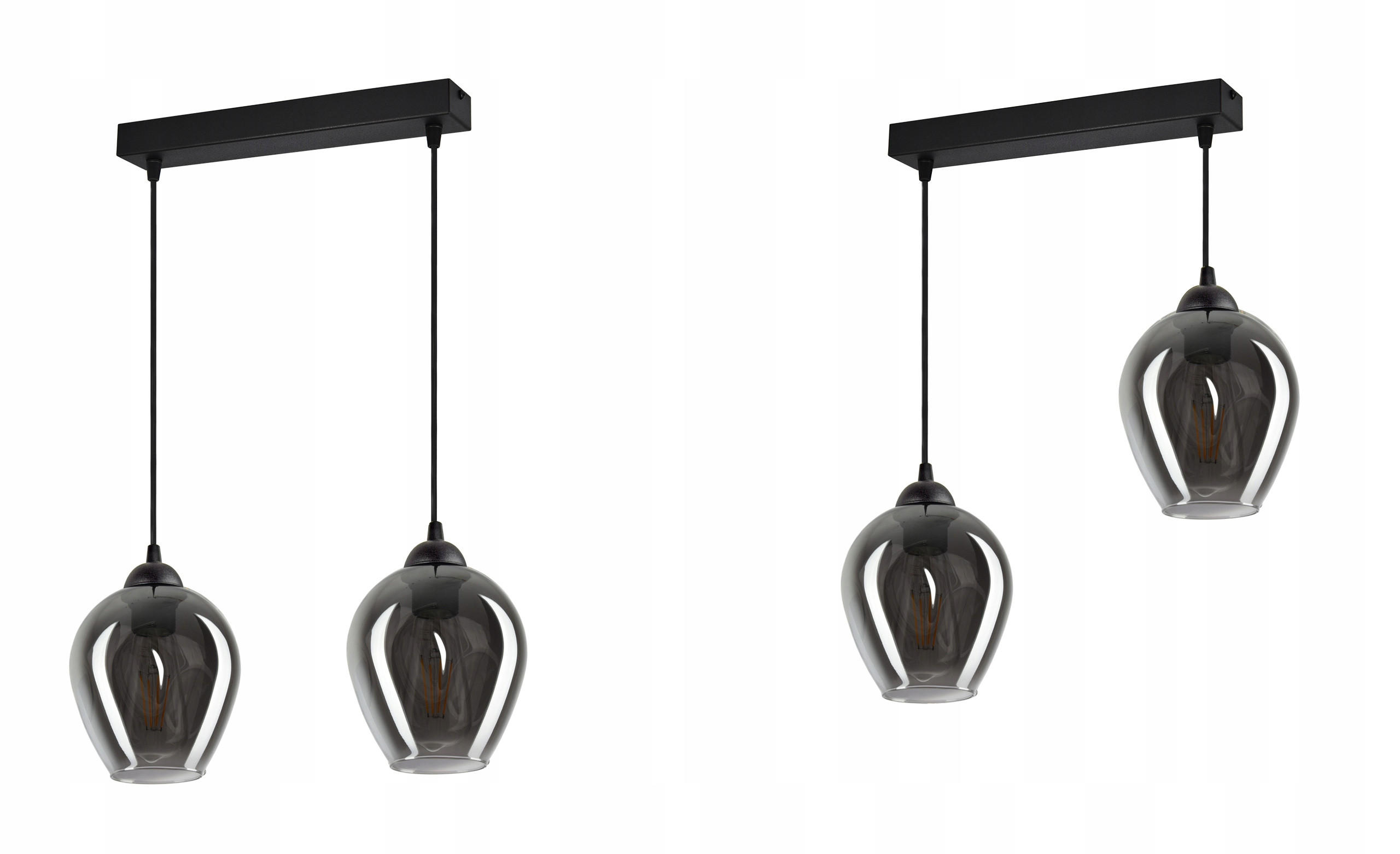 PENDELLEUCHTE Hegel - Transparent/Anthrazit, Glas/Metall (15/37/80cm) - kiki design