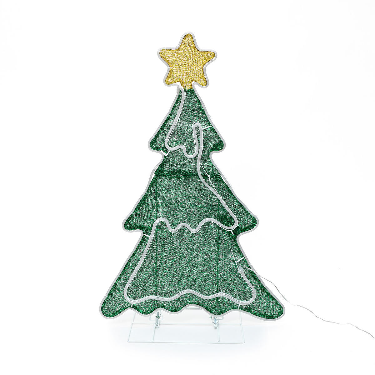LED Weihnachtsbaum HTHD0225 - Weiß/Grün, Kunststoff/Metall (30/91/59cm) - Hometopia